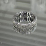 Moissanite 3-Row Eternity Pave Pinky Ring, 925 silver, VVS D color GRA certified – Paradise Gems Atlanta