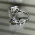 Heart Moissanite Double Halo Ring 2CT, 925 silver, VVS D color GRA certified – Paradise Gems Atlanta