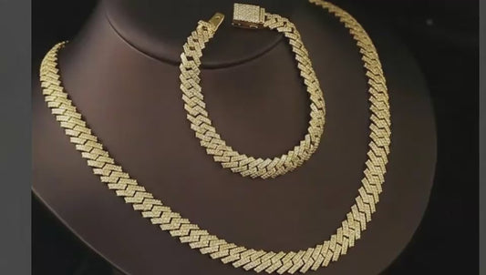 HIP HOP Style Brillant and Shiny CUBAN CHAIN Moissanite VVS D Color Men's/Women's Real 925 Sterling Silver 14K Gold Plated 8MM-12MM | PASS DIAMOND TESTER!!!