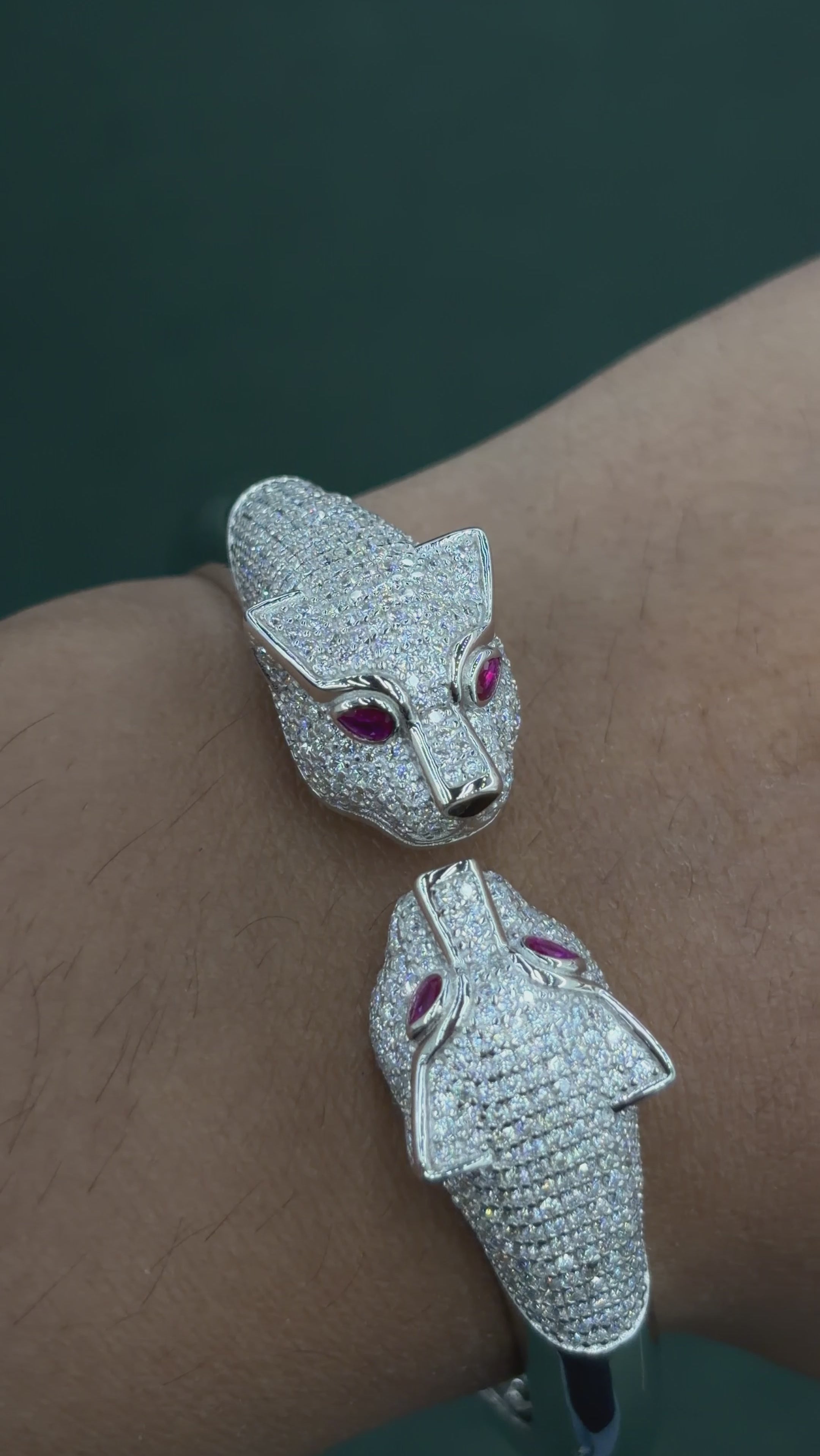 Moissanite Panther Pave Bangle, VVS D color GRA certified – Paradise Gems Atlanta