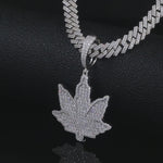 Moissanite Leaf Pendant