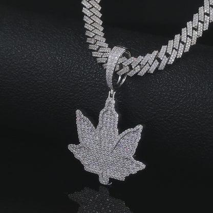Moissanite Leaf Pendant