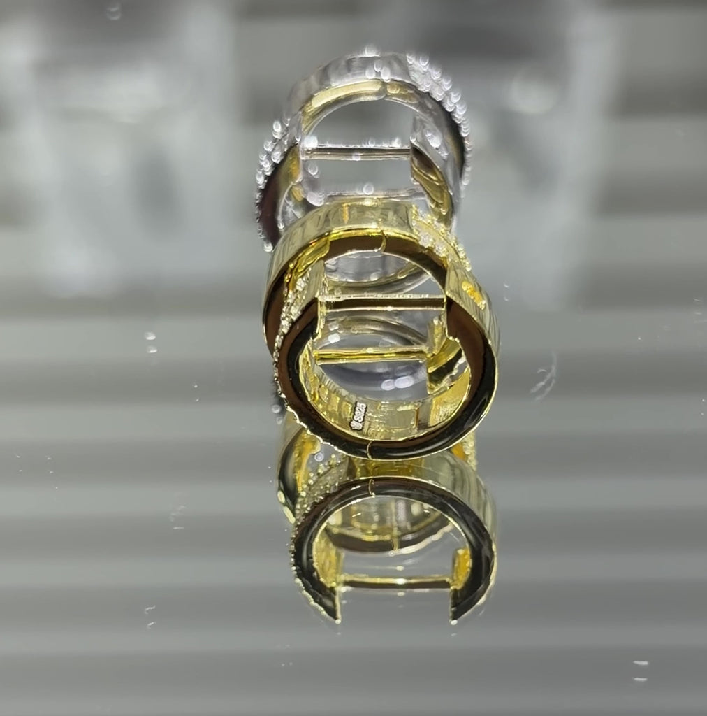 Moissanite Triple Row Hoop Earrings 14K, 925 silver, VVS D color GRA certified – Paradise Gems Atlanta