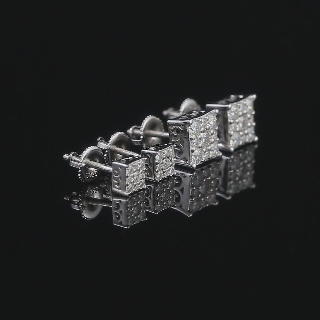 Moissanite Square Pointer Earrings 