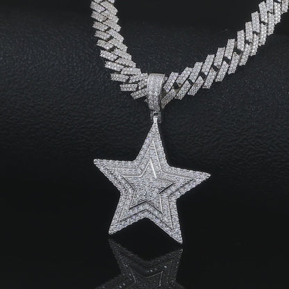Moissanite Star Pendant Iced Out