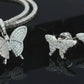 Butterfly Style Elegant Set for Women Moissanite VVS D Color 925 Silver 3.00 carat | PASS DIAMOND TESTER!!!
