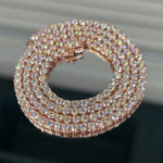Moissanite Tennis Chain 3MM Rose Gold, 925 silver, VVS D color GRA certified – Paradise Gems Atlanta