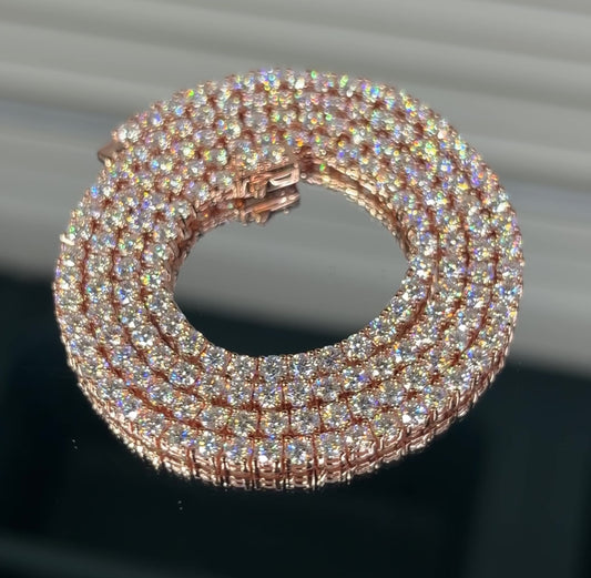 Moissanite Tennis Chain 3MM Rose Gold