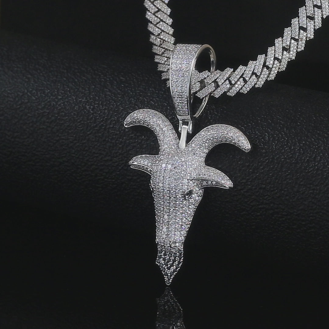 Moissanite Goat Pendant Iced 