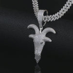 Moissanite Goat Pendant Iced 