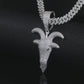 Hip Hop Round Moissanite Diamond VVS D Color Goat Head Pendant | 925 Silver | PASS DIAMOND TESTER!!!
