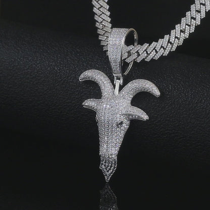 Moissanite Goat Pendant Iced 