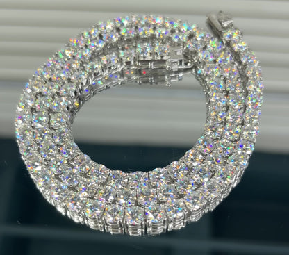 Moissanite Tennis Chain 6MM 925 Silver for Men Women — VVS D Color GRA Certified Passes Diamond Tester