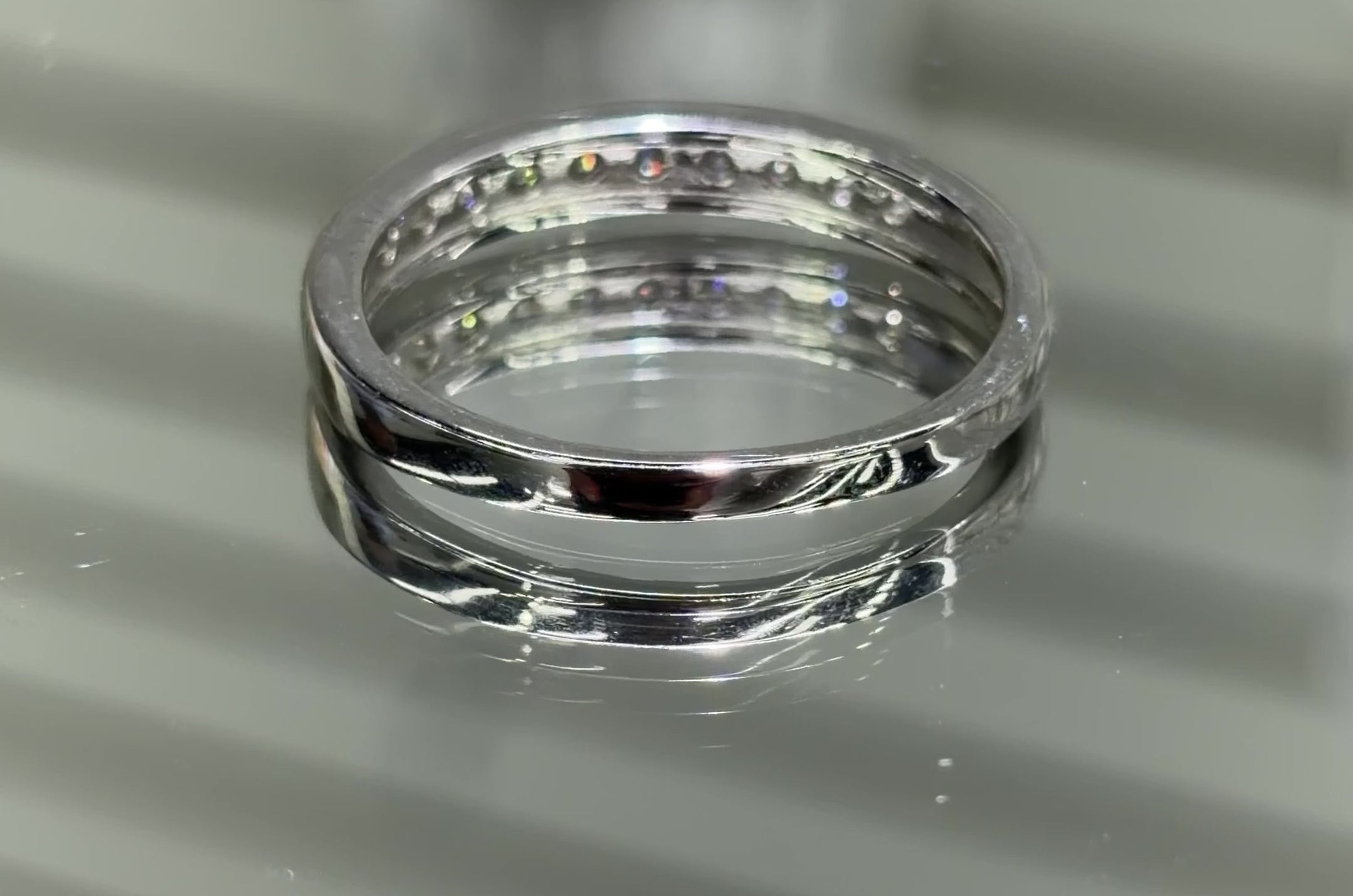 Moissanite Half Eternity Band 1CT Women, 925 silver, VVS D color GRA certified – Paradise Gems Atlanta