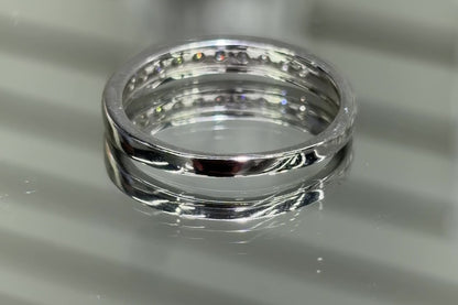 Moissanite Half Eternity Band – 1CT Round Cut VVS1 D Color | 925 Sterling Silver | GRA Certified Wedding Band for Women