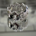 Mens Moissanite Cuban Link Ring 1.87CT, 925 silver, VVS D color GRA certified – Paradise Gems Atlanta