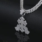 Moissanite Praying Hands Cross Pendant