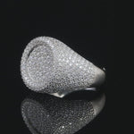 Mens Moissanite Signet Ring 4.4CT Iced, 925 silver, VVS D color GRA certified – Paradise Gems Atlanta