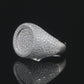 Moissanite Diamond VVS D Color Circle-Shaped Signet Ring for men with Real 925 Silver | PASS DIAMOND TESTER!!!