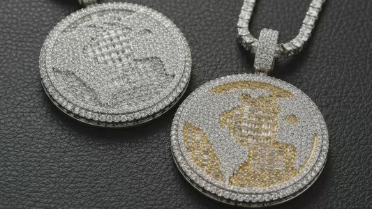 HIP HOP | ICED OUT World Charm | 3D Style | Moissanite Diamond VVS D Color | 925 Silver | PASS DIAMOND TESTER!!!