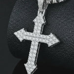 Hip Hop Moissanite Cross Charm Iced Out, 925 silver, VVS D color GRA certified – Paradise Gems Atlanta