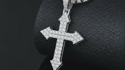 Hip Hop Moissanite Cross Charm Iced Out | VVS D Color | 925 Sterling Silver