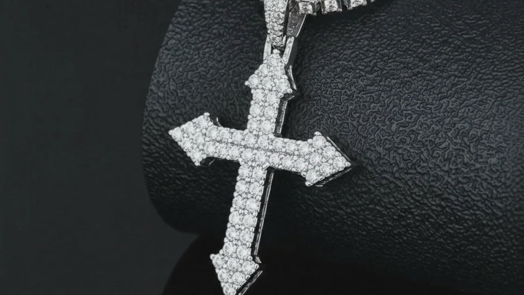 Hip Hop Moissanite Cross Charm Iced Out, 925 silver, VVS D color GRA certified – Paradise Gems Atlanta