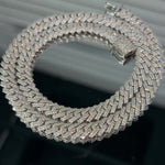 GRA certified moissanite Cuban link chain 8MM 925 silver VVS D color passes diamond tester men women