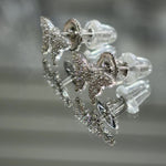 Moissanite Butterfly Stud Earrings Women, 925 silver, VVS D color GRA certified – Paradise Gems Atlanta