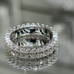 Moissanite Full Eternity Double Row Band 1.8CT, 925 silver, VVS D color GRA certified – Paradise Gems Atlanta