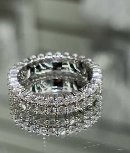 Moissanite Diamond Full Eternity Band Ring – 1.80ct Double Row