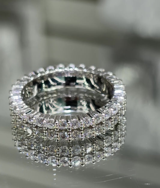 Moissanite Full Eternity Double Row Band 1.8CT