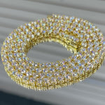 Moissanite Tennis Chain 4MM 14K Gold, VVS D color GRA certified – Paradise Gems Atlanta