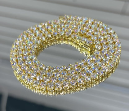 Moissanite Tennis Chain 4MM 14K Gold for Men Women — VVS D Color GRA Certified Passes Diamond Tester