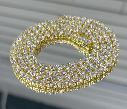 Moissanite Tennis Chain 4MM 14K Gold