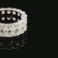 Moissanite Diamond VVS D Color 2 row band fully eternity band for men's with Real 925 silver    | PASS DIAMOND TESTER!!!