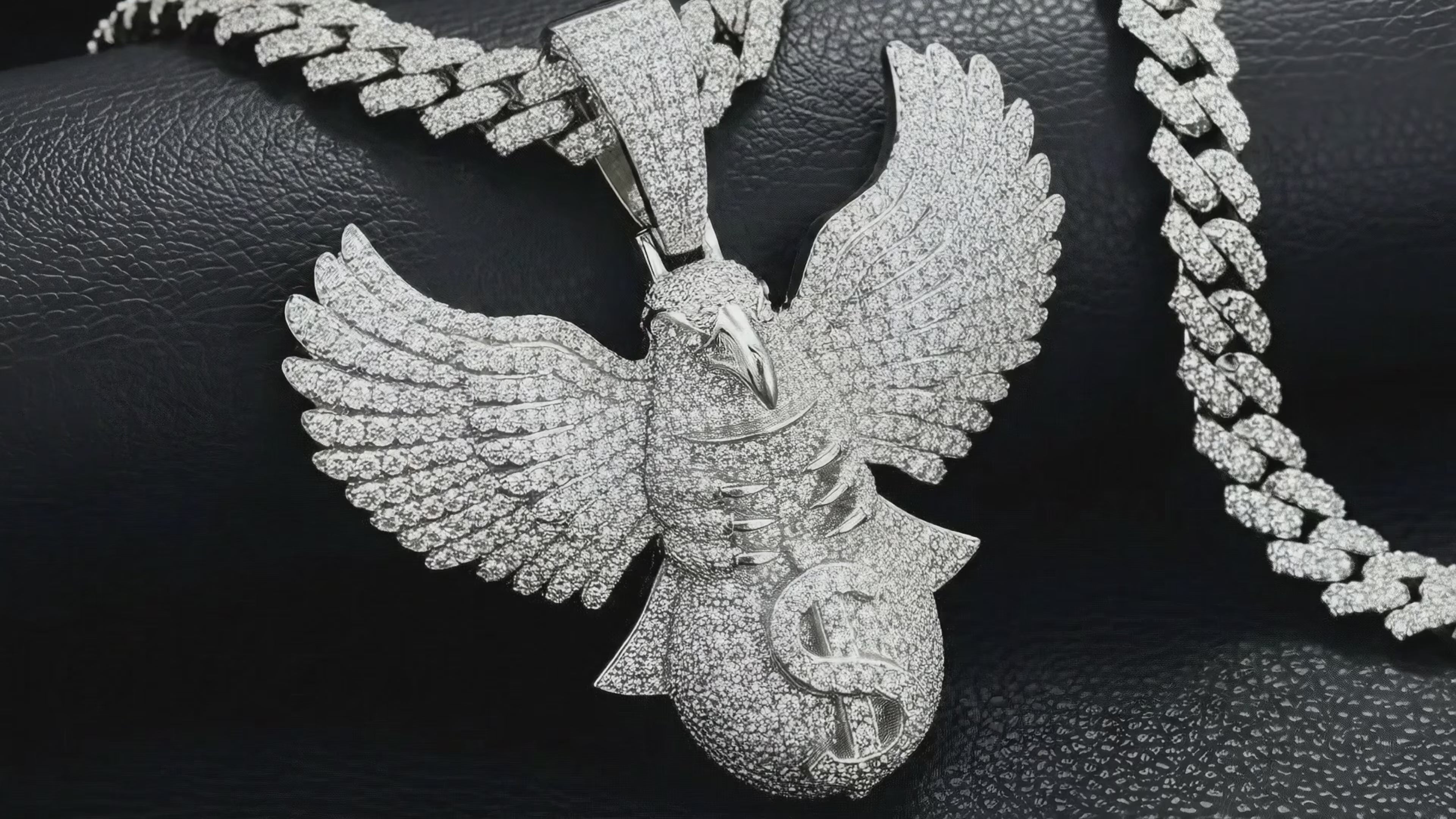Moissanite Eagle Charm Hip Hop Iced Out, 925 silver, VVS D color GRA certified – Paradise Gems Atlanta