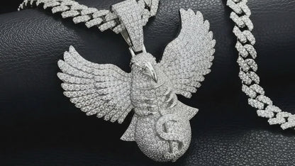 Moissanite Eagle Charm Iced Out | VVS D Color | 925 Sterling Silver | Hip Hop