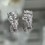 Moissanite Halo Stud Earrings Men Women, 925 silver, VVS D color GRA certified – Paradise Gems Atlanta