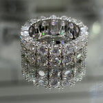Mens Moissanite Double Row Eternity 12CT, 925 silver, VVS D color GRA certified – Paradise Gems Atlanta
