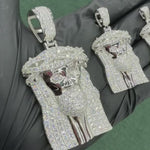 Moissanite Jesus Charm Iced Out 14K Gold, VVS D color GRA certified – Paradise Gems Atlanta