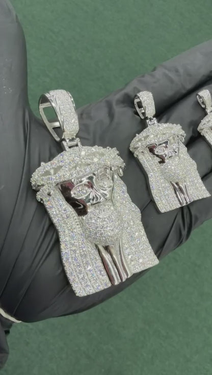 Hip Hop Jesus Charm Iced Out | VVS D Color Moissanite | 14K Gold & 925 Silver