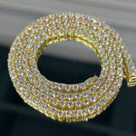 Moissanite Tennis Chain 3MM 14K Gold, VVS D color GRA certified – Paradise Gems Atlanta