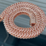 GRA certified moissanite Cuban link chain 10MM Rose Plating 925 silver VVS D color passes diamond tester men women Atlanta
