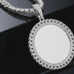 Moissanite Picture Pendant with Cuban Link