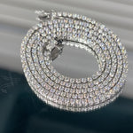 Moissanite Tennis Chain 2MM 925 Silver, VVS D color GRA certified – Paradise Gems Atlanta