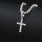 Fully Iced Out Cross Pendant Moissanite Diamond VVS D Color | 925 silver 14k Gold Plated |PASS DIAMOND TESTER!!!