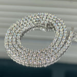 Moissanite Tennis Chain 3MM 925 Silver, VVS D color GRA certified – Paradise Gems Atlanta