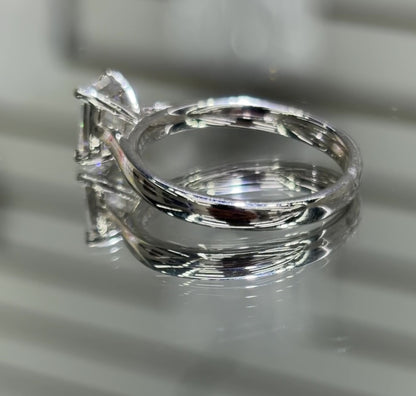 Classic Emerald Cut Moissanite Solitaire Ring 1CT | GRA Certified