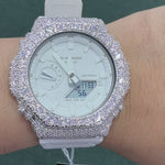Iced Out White G-Shock Moissanite Watch, 925 silver, VVS D color GRA certified – Paradise Gems Atlanta